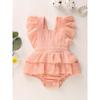 European & American Baby Ruffle Sleeveless Romper, Solid Color, Backless Design (2025 Edition)