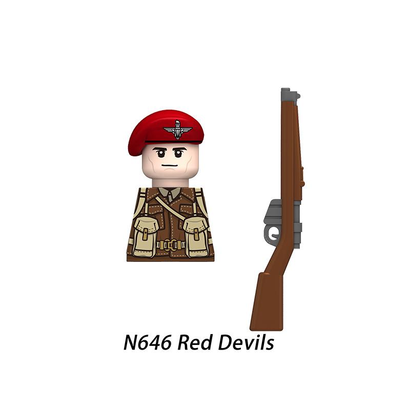 Military Affairs WW2 Britain Infantry Building Blocks Model Bricks Mini Action Toy Figures Toy Gift for Children