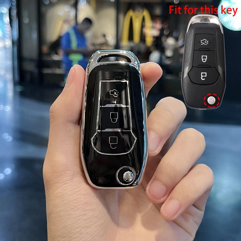 Puzdro na kľúče do auta Silver Edge TPU pre Ford F-150 F-250 F-350 Explorer Ranger KA Fiesta Mondeo Kryt Bezkľúčové diaľkové puzdro na puzdro
