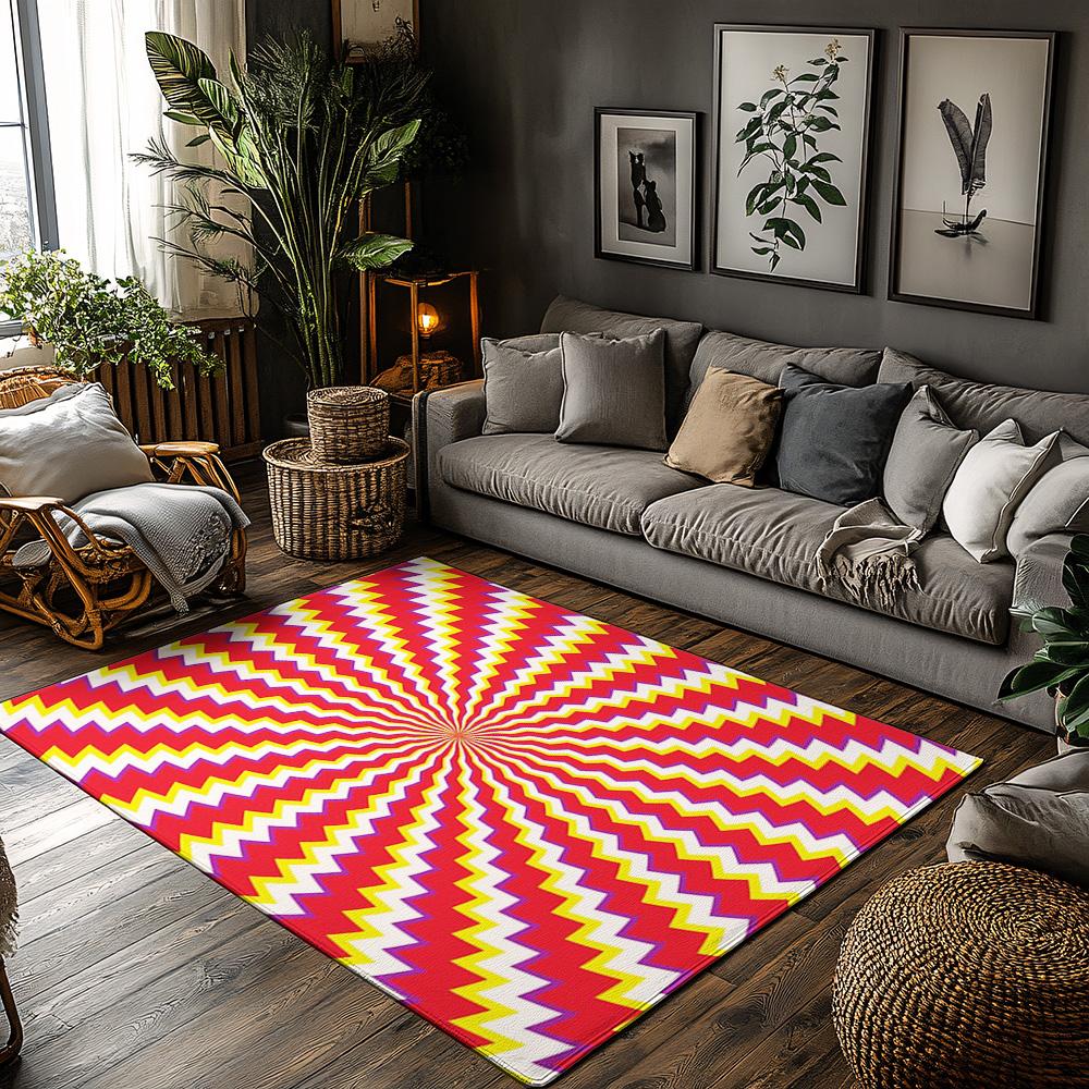 Tuniu Levendig Zigzag Geometrisch Tapijt, Kleurrijk Huisvloerkleed, Woonkamertapijt, Antislip Deurmat 50x80cm20x31in