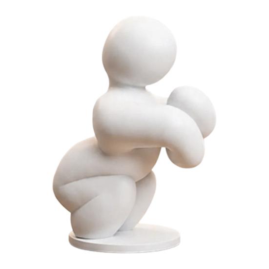 Minimalist Man Decoration 1/8Pcs 3D Printed Game Character Figure, Sitting Standing Lying Figurine, Model Abstract White Statue, Collectible Gift for