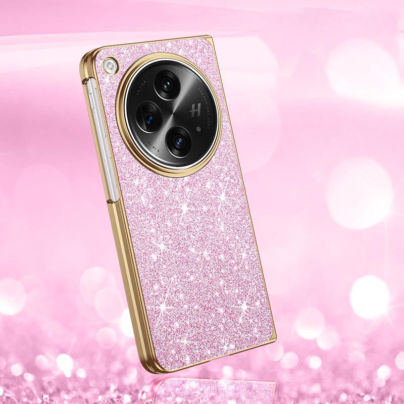 For Oppo Find N3 Case Slim Shinny PU Leather Electroplating Phone Case Cover For Oppo Find N N2 N3