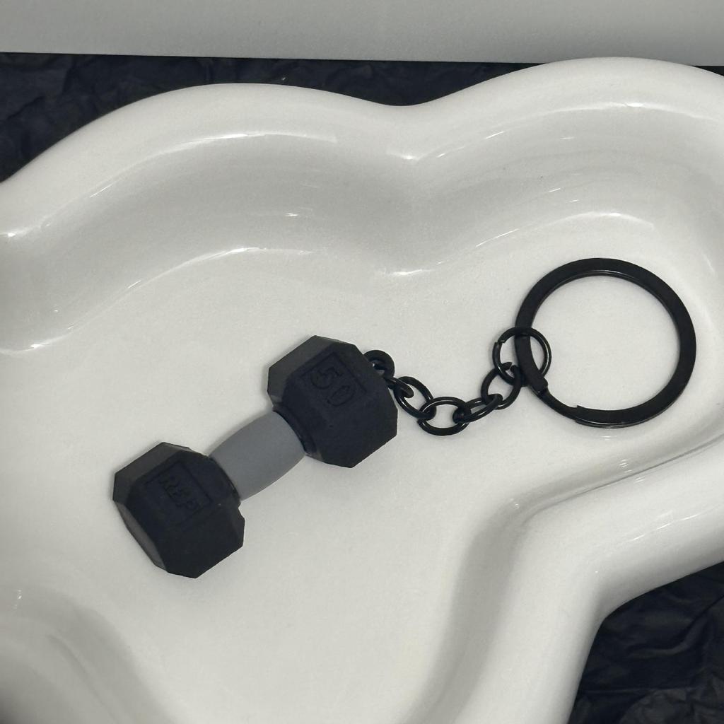 Miu Series Dumbbell Plate Keychain: Trendy Fitness Accessory & Sports Jewelry Gift