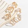 Flower Love Women's Ring Set, European and American Creative Versatile Hollow Ring Alloy Ins Sweet Jewelry