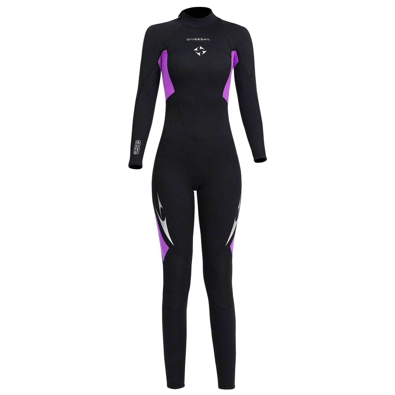 3mm Neoprene Wetsuits Long Sleeve Keep Warm Full Scuba Diving Suits for Women Snorkeling Surfing Swimwear S