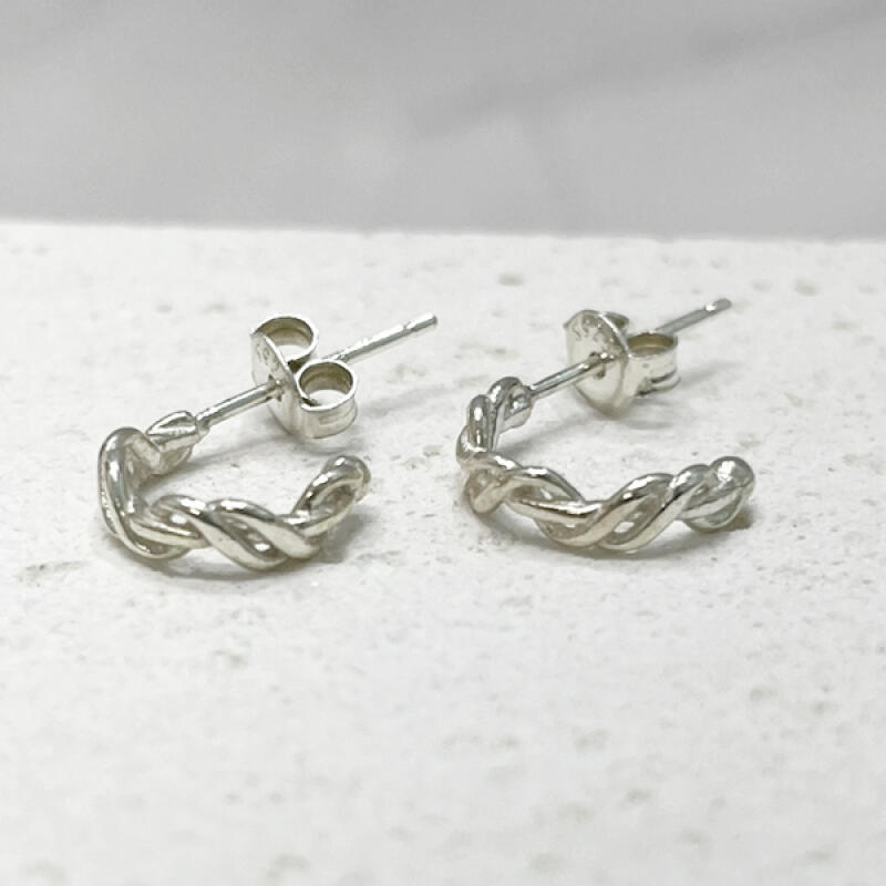 

925 Silver Wave Cross Earrings M-APE014 M-APE014