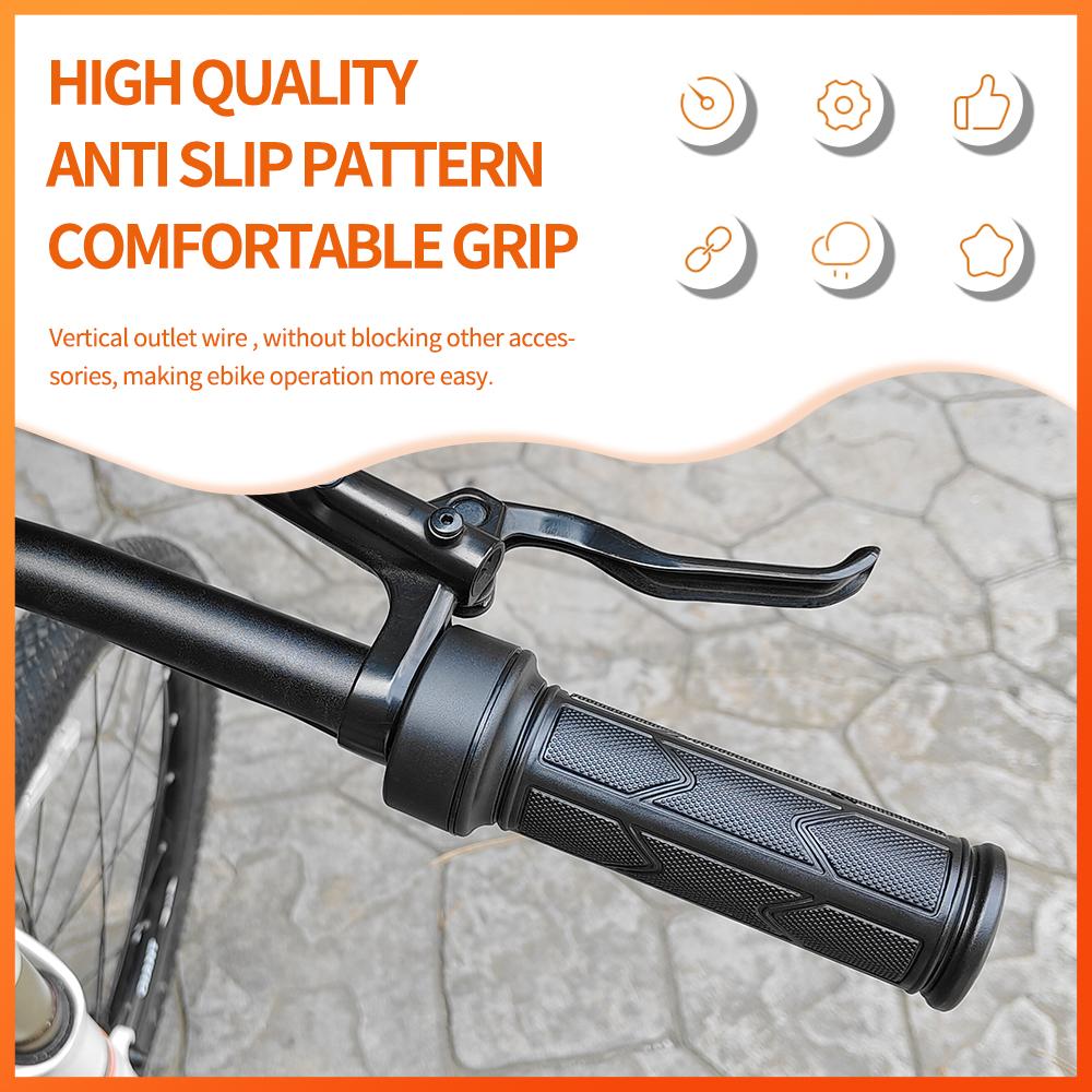 WUXING 192X  Full Twist Throttle Electric Bicycle Right Handle Throttle Waterproof/SM Connector for E Bikes or Electric Scooter
