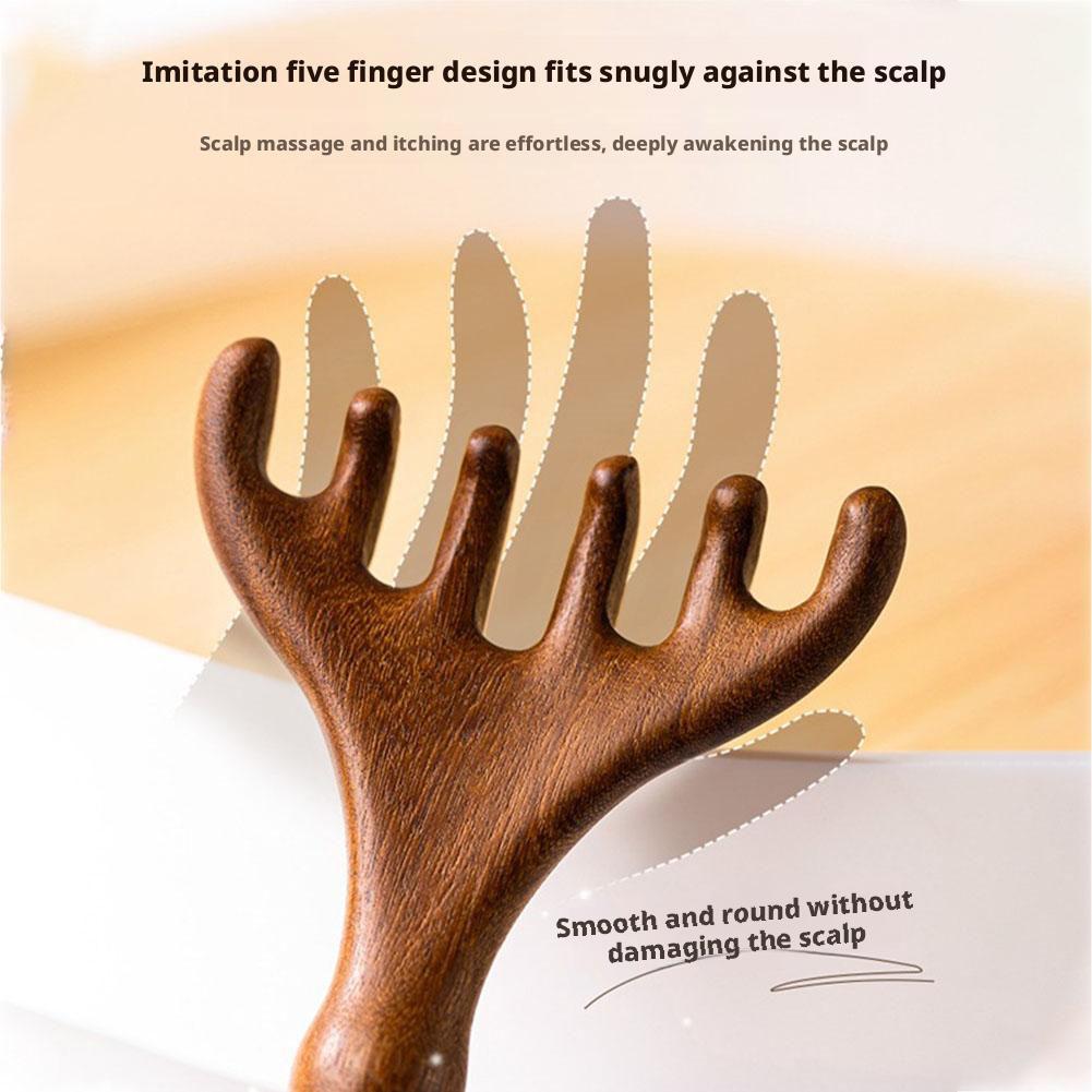 Six-Claw Sandalwood Head Massage Comb Tool Scalp Massage Five Claws Scratch Head Point Scraping Sha Scratch Head Antlers