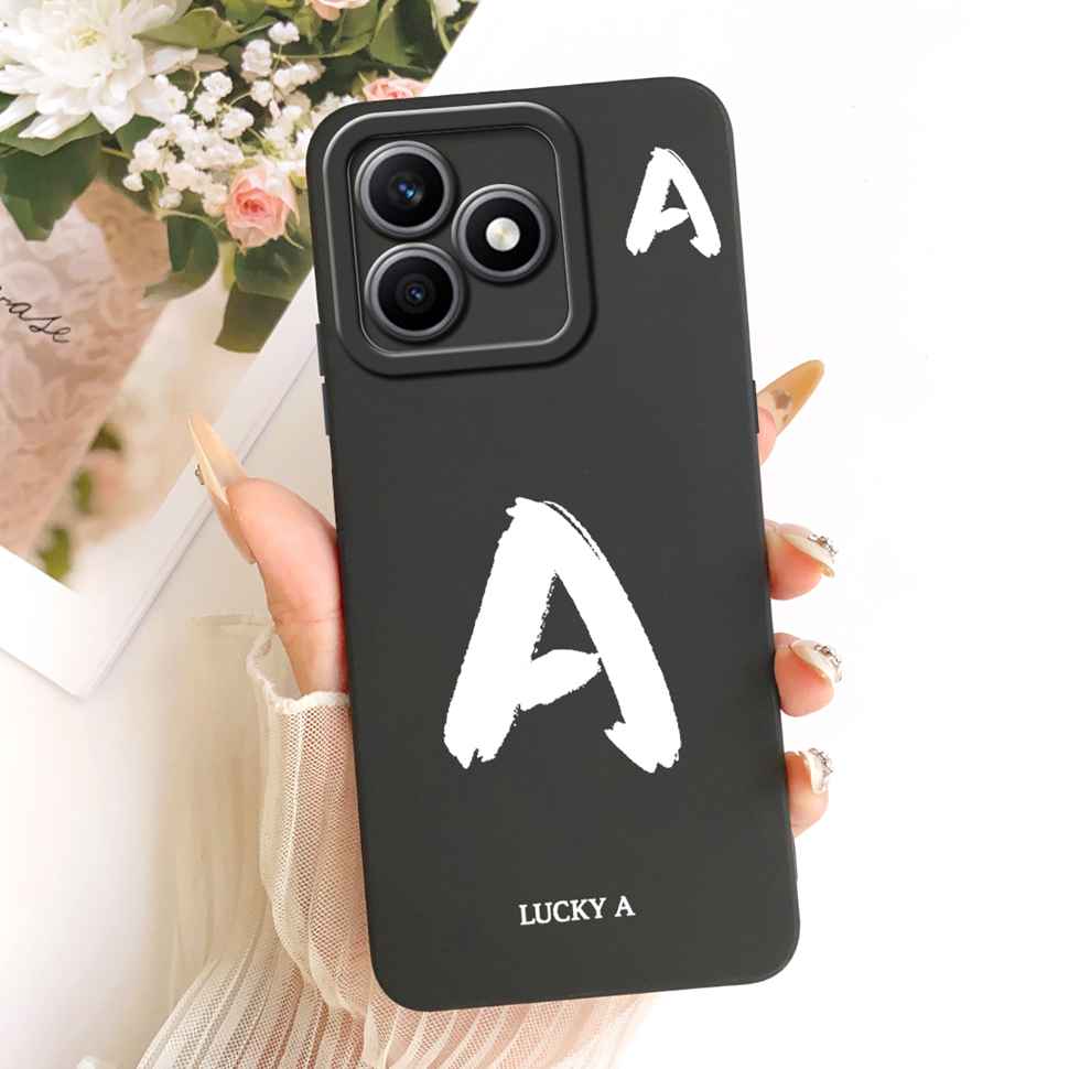 For Honor X8d 4G 6.77" Case Fashion Letters A-Z Full Protection Silicone Back Cover For Honor X8d X8D 4G Phone Cases Fundas