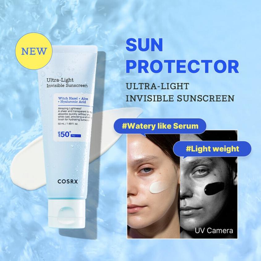COSRX Cremă de protecție solară invizibilă ultra-ușoară SPF50+ PA++++ 50 ml