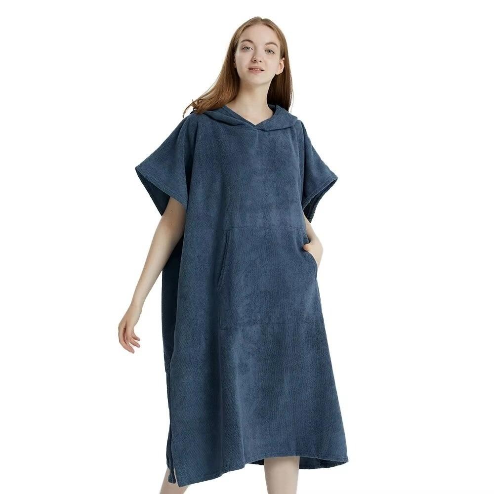 Bathrobe Microfiber Surf Poncho Towel Hooded Thick Beach Robe Soft Extra Large Changing Poncho Beach