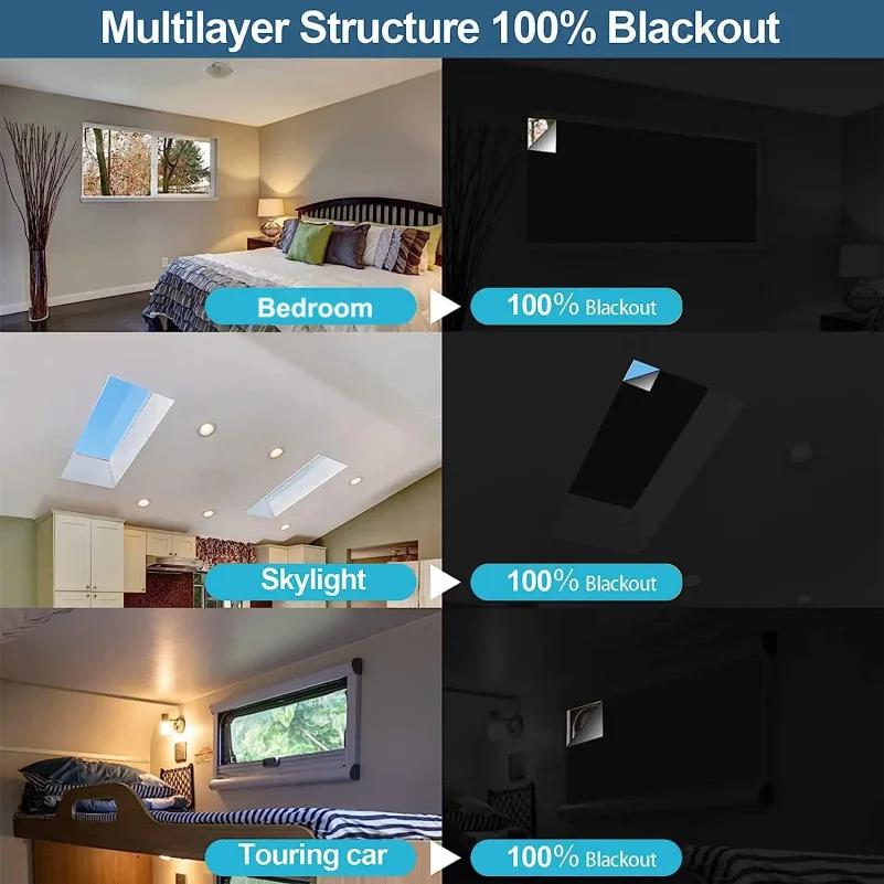 Copertura Oscurante 100% Tende Oscuranti Blocco Luce Più Oscuro Pellicola Privacy Anti Sguardo Casa Casa Vetro Colorato Tessuto Tenda Portatile Camera da Letto