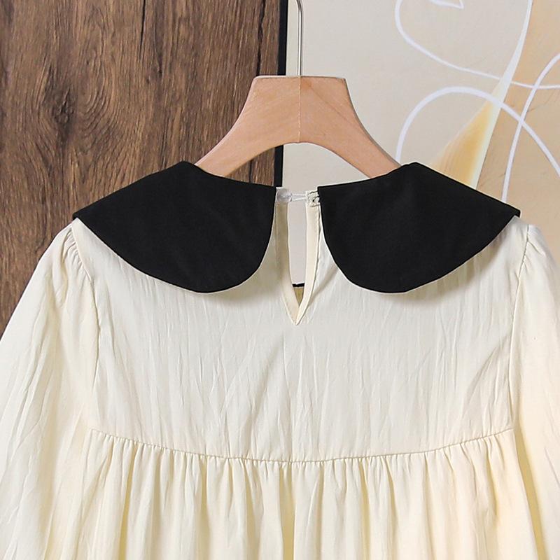 Girls Dress 2025 Autumn Children Clothes Fashion Doll Collar Bow Long Sleeve Princess Dresses