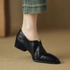 Fashion 2025 New Autumn Women Pumps Sheep Skin Spring Women Shoes Fashion Loafers Zapatos Mujer Chunky Heels Retro Ladies Shoes
