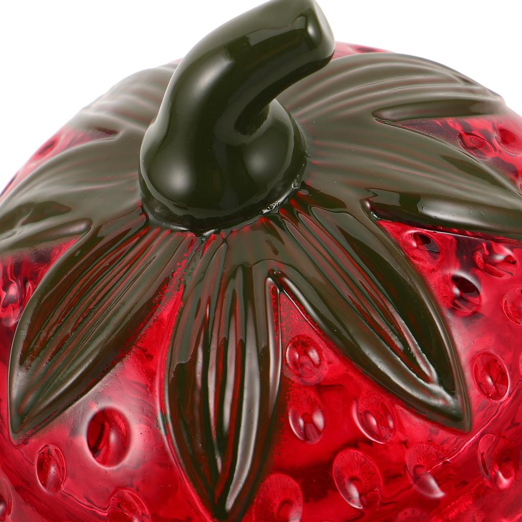 Cute Strawberry Glass Storage Container Airtight Candy Jar Fruit Shaped Cookie Holder Decorative Candy Bowl Wedding Valentine