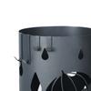SONGMICS Metal Umbrella Stand, Umbrella Holder with Water Tray and Hooks, 19.5 X 49 Cm (Dia. X H), Round, Matte Anthracite Grey