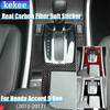 Real Carbon Fiber Car Accessories Center Console Gear Modified Cover Soft Sticker For Honda Accord 9th Gen 2014 2015 2016 2017