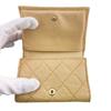 CHANEL Compact wallet Matrasse caviar skin Caviar skin Tri-fold wallet beige Caviar skin Used