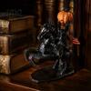 Einzigartige Gothic-Stil Kunst Halloween Kopfloser Reiter Statue, Vintage Bronze Textur Harz Dekor Figur, Stabile Basis Horror Skulptur für Zuhause