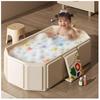 Bounvi Folding Portable Baby Bathtub for Babies, Cats, Dogs, and Kids, Foldable and Portable Bathtub for Indoor and Outdoor Use, Safe Material, Cream