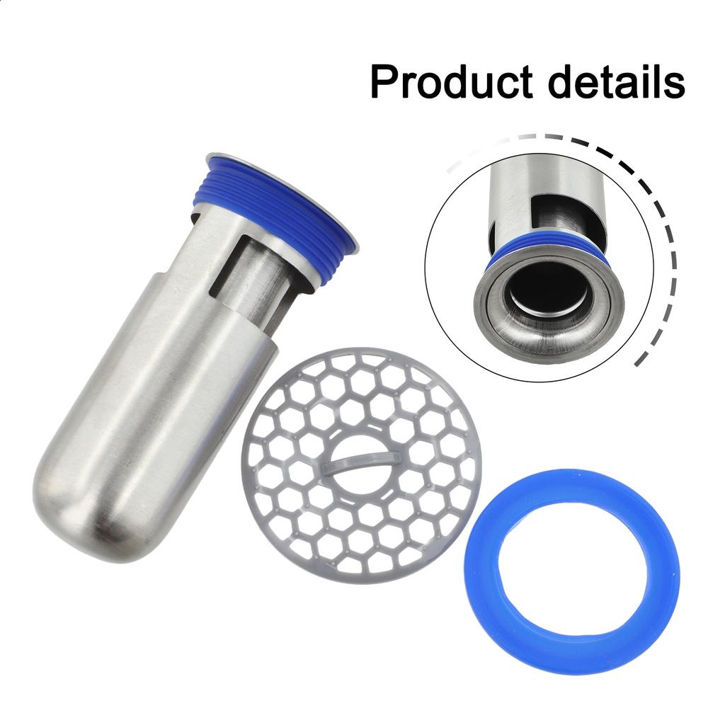 1pc Shower Floor Drain Core Backflow Preventer Sewer 304 Stainless Steel Floor Drain Bathroom Drainage Pipe Odor-proof Drain