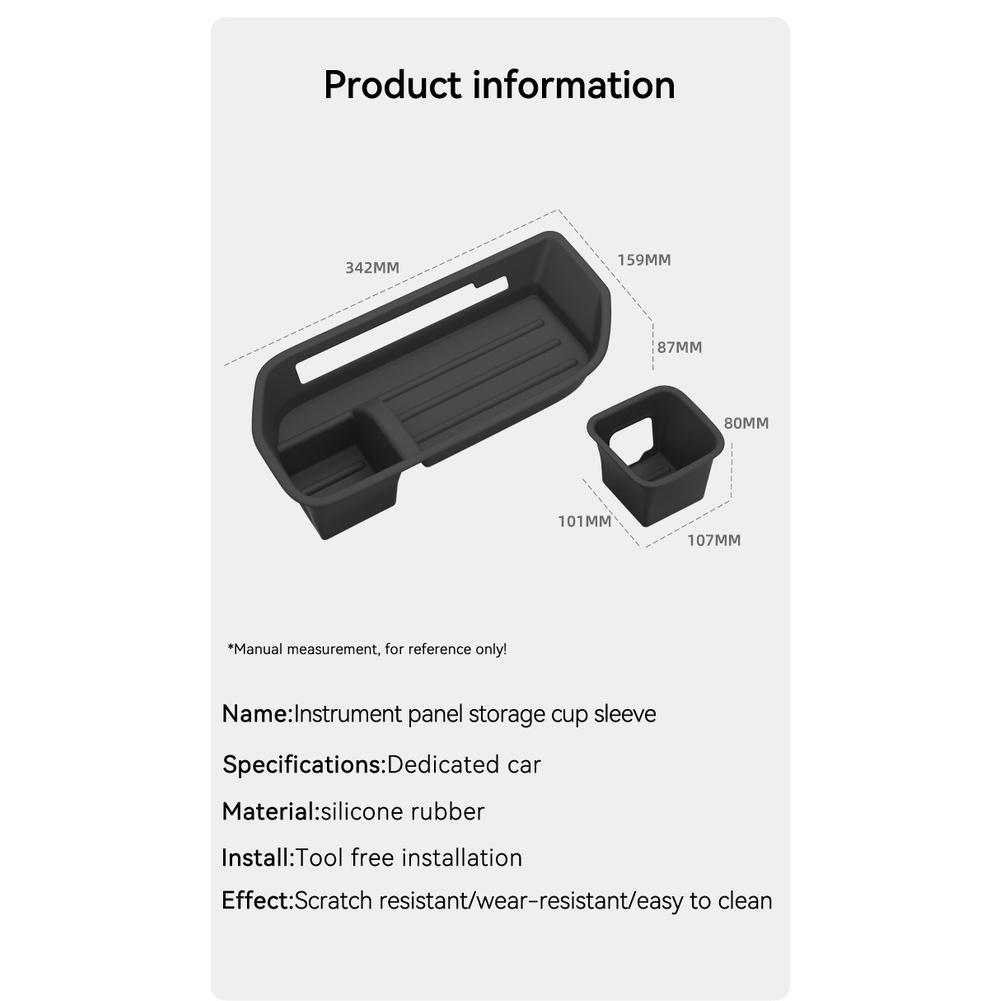 Silicone Car Dashboard Cup Holder with Precise Fit Non Slip Waterproof Storage Box for Delica 2025 34.2x15.9x8.7cmGood Product
