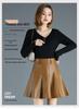 2022 High-Waisted A-line PU Faux Leather Pleated Skirt - Autumn/Winter Women's Stylish Short Umbrella Skirt