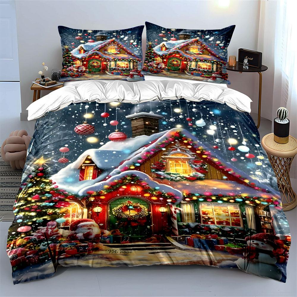 Winter Cottage Magic Bedding Sets Duvet Cover Sets Duvet Covers Pillowcases(1*Duvet Cover 2*Pillowcases Without Duvet Insert)