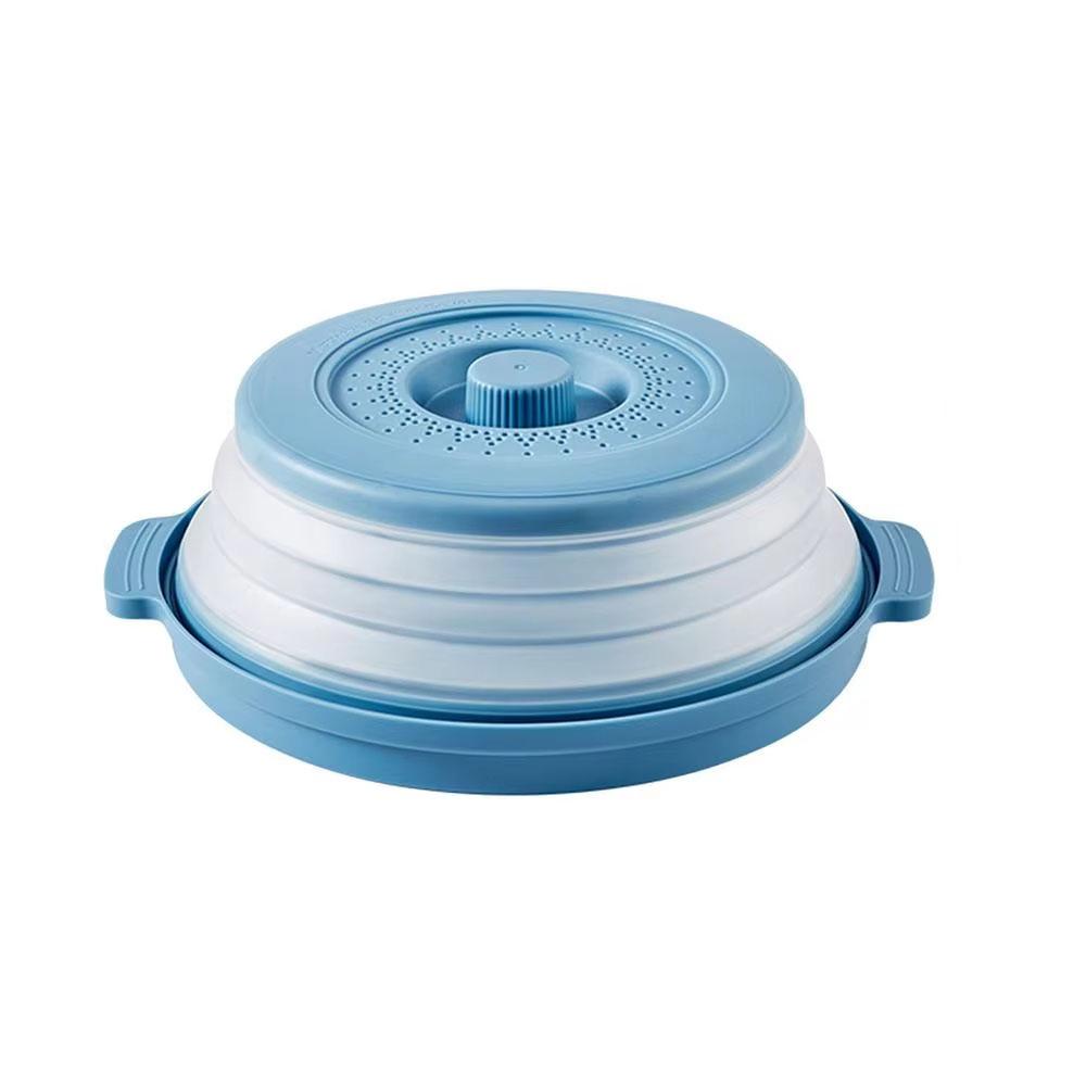Microwave Splatter Cover Heating Folding Cover Silicone Fresh-keeping Cover Oil-proof Splash-proof Cover with Hook Cooking Lids
