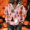 Women's Casual Long Sleeve Halloween Printed Hoodie Pullover with Top