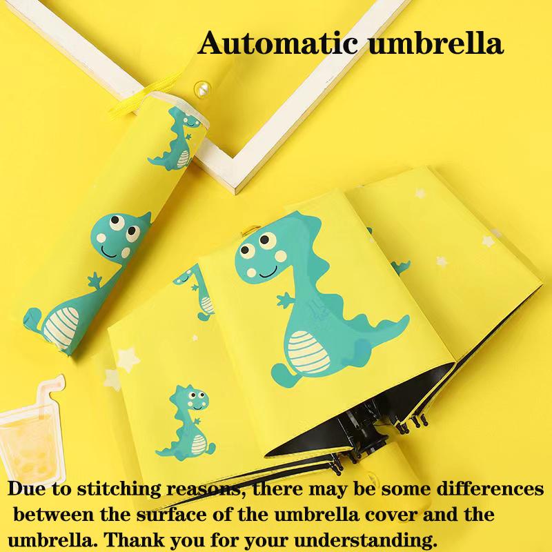 Automatic umbrella Cute dinosaur automatic children umbrella Sunshade Thickening and Durable Travel folding automatic umbrella