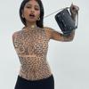 Women's Sleeveless Mesh Graphic T-Shirt Y2K Ringer Tee Streetwear Hipster Casual Summer Top