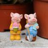 2PCS Micro Landscape Ornaments, Mini Pig Figurines, Durable Resin Waterproof Ornaments, for Potted Plant Landscaping