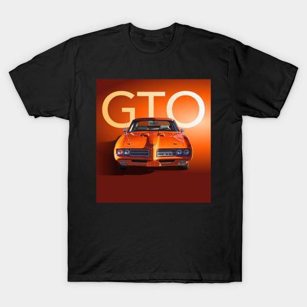 Men Black Print T-shirt 1969 Orange Gto No-Cut Transfer Paper Print Cotton Tshirt S чёрный
