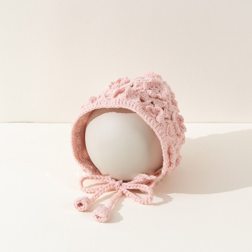 Ear Protection Autumn Winter Hat Solid Color Kids Cap Vintage Hand Knitted Hat Girl