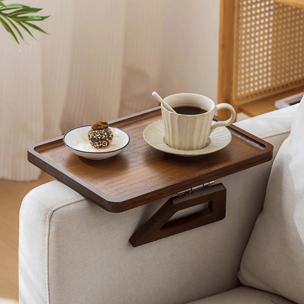 Wood Snack Platter Foldable Sofa Table Creative Couch Table