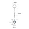 Right Grand ASTM F136 Titanium Earring Chain with Dangling Marquise CZ Charm for Labret Stud Hoop Nose Clicker Piercing Jewelry