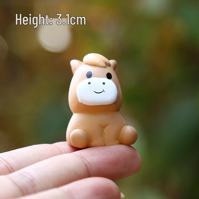 Twelve Zodiac Mini Resin Animal Figurines: Cute Cartoon Style