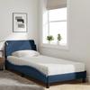 VidaXL Bed with Mattress Blue 80x200 Cm Fabric, Bedroom Furniture, Single Bed, Curved Bed Frame, Slatted Base, Bed In 3208290