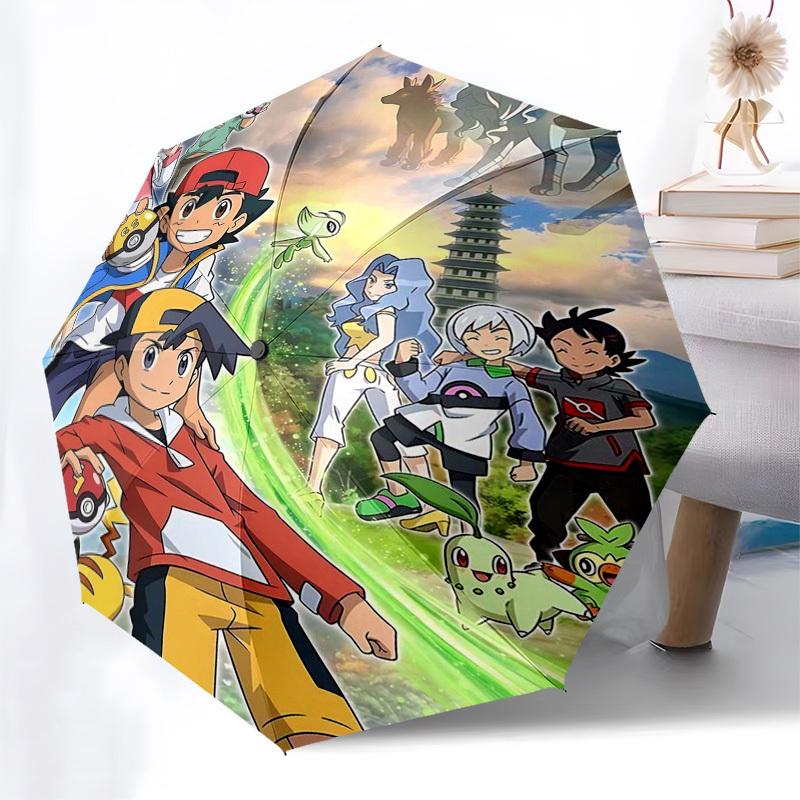 1pc Pokemon Outdoor Umbrella - Automatic Opening & Closing, Portable 3-Fold Design with 8-Rib Iron Frame - Perfect Gift for Fans, Travelers, Ever