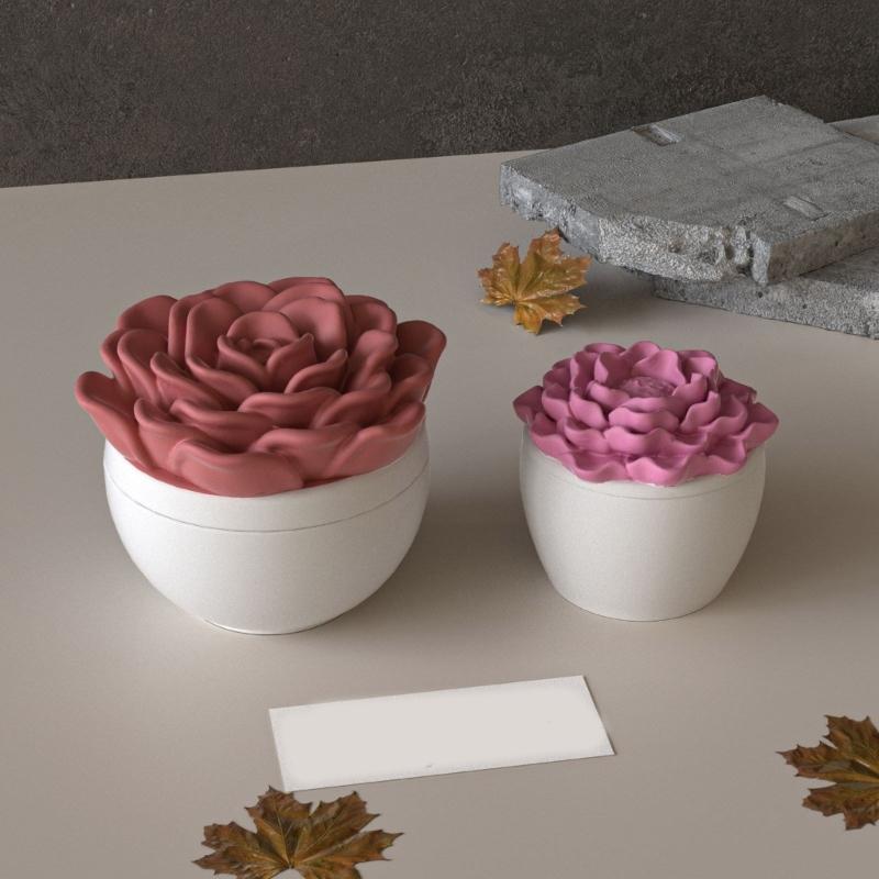 Flower Silicone Mold For Handmade Candle Cup Storage Jar Crafting Projects Flexible Reusable Succulent Planter Mould