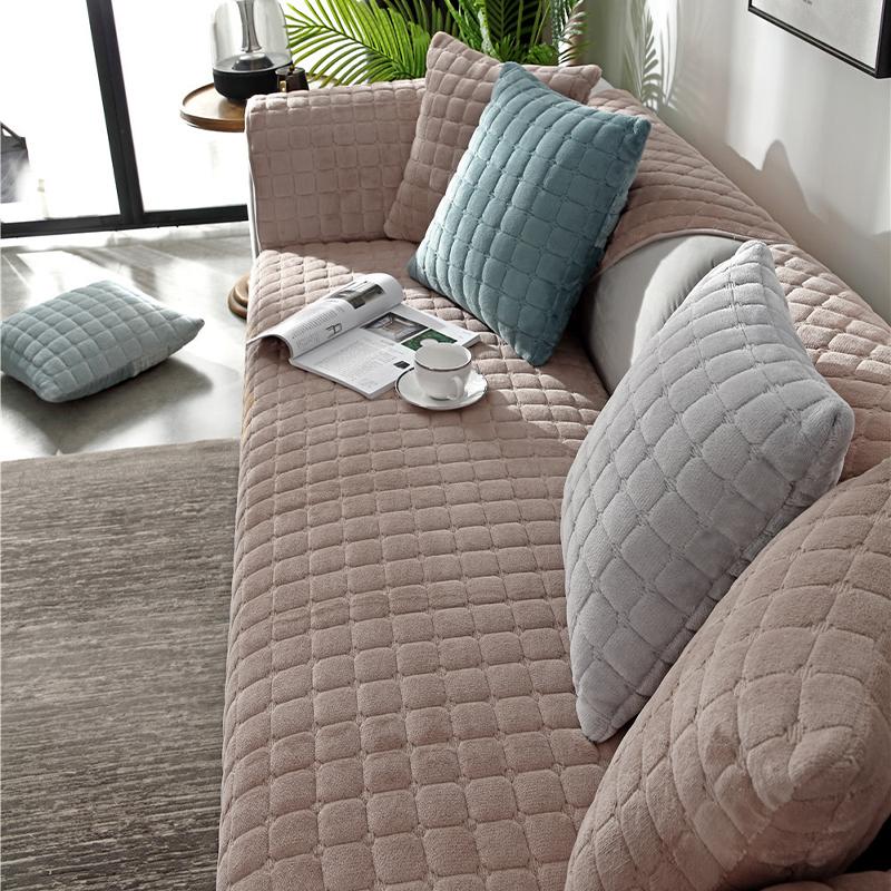 Flanell Sofaüberwurf Verdicken Ecksofa Sofabezüge Matte Einfarbig Überwurf Haustier Hund Kinder Matte Sofakissen Decke Wohnzimmer