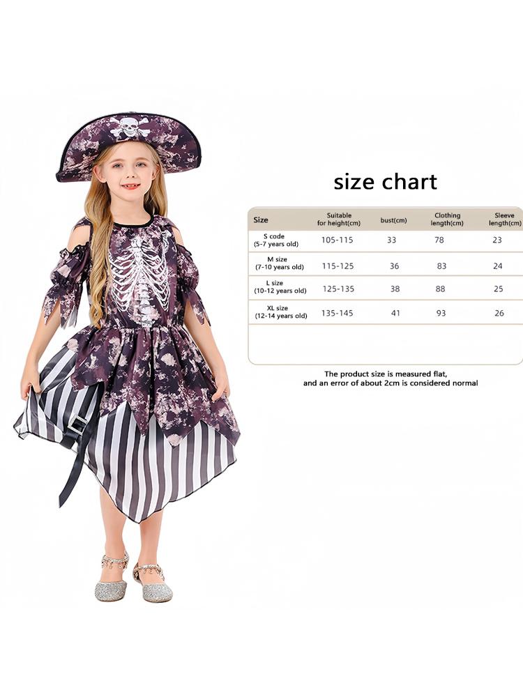 Halloween Pirate Stage Costume Cosplay Trick or Treat Set Unisex Swashbuckling Adventure Outfit Complete Role Play Prop Dress Up S&Pirate