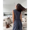 Women's V-Neck Sleeveless Vest Vest Draped Wide Leg Western Pants Casual Suit