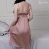 1011 Spring New Satin Korean Sweet and Sexy Ice and Snow Silk Loose Slimming Slip Nightgown for Women