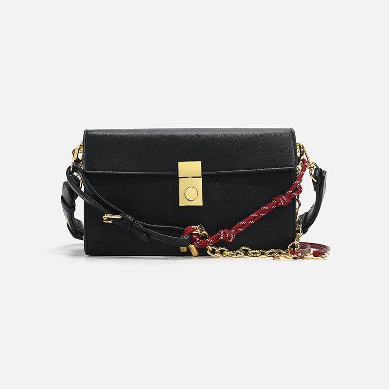 2025 Spring/Summer New Fashion Chain High-End Flap Small Square Messenger Bag, Underarm Biker Bag, Single Shoulder Crossbody Bag чёрный