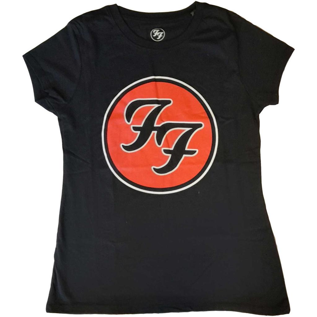 Foo Fighters 'FF Logo' (Schwarz) Eng anliegendes T-Shirt für Damen