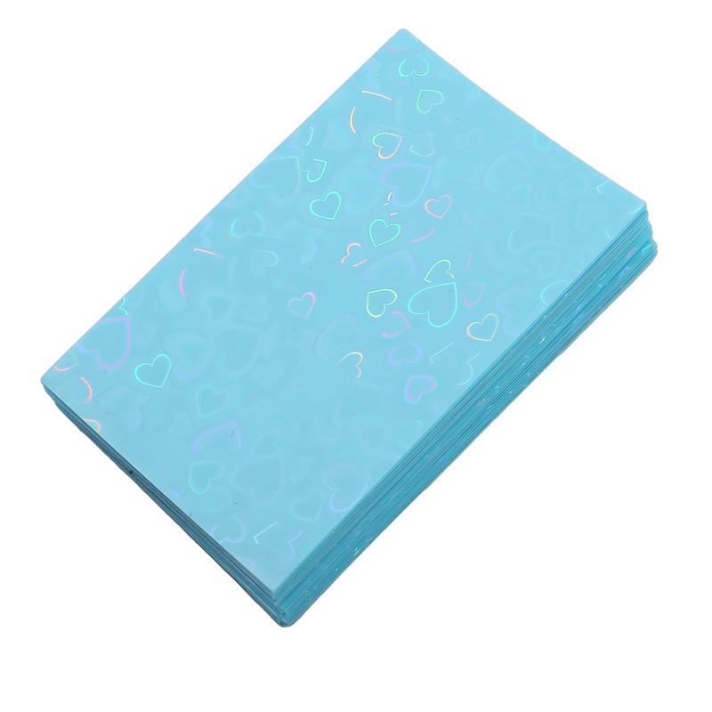 50pcs Heart Printed Laser Frosted Film Kpop Card Holders Idol Card Collect Protective Film Photocard Game Cards Protector Cover