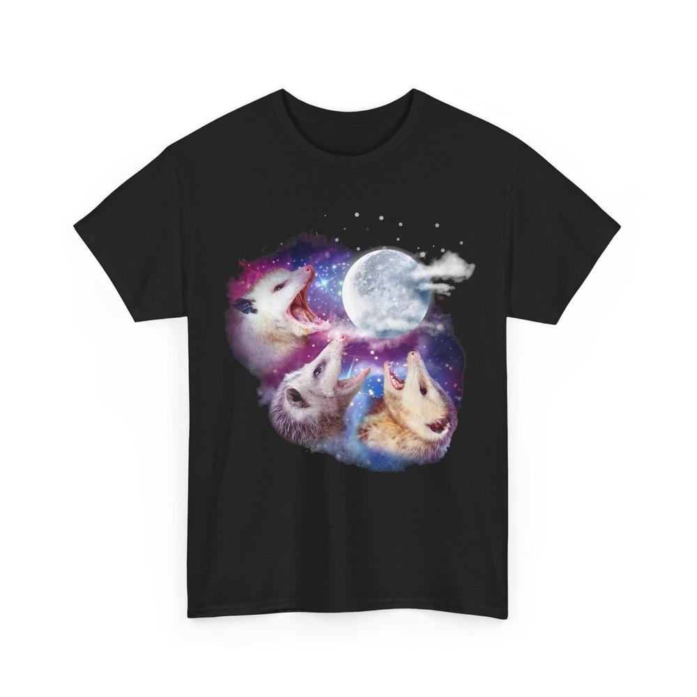 Opossum Shirt, Three Opossums with Moon Animals Opossum Lovers Funny Shirt