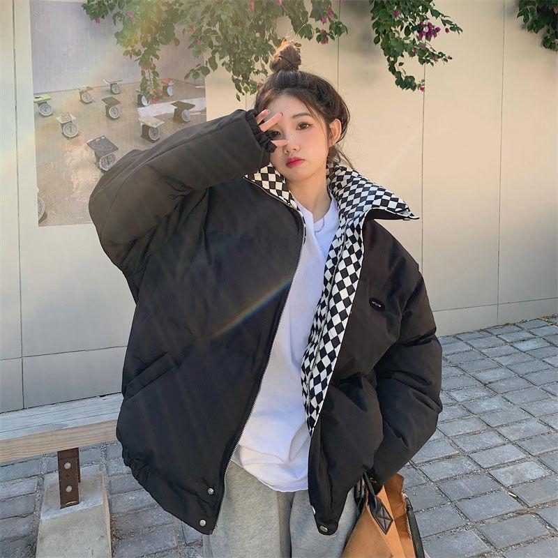 Winter new  women's loose stand-up collar short  jacket thickened bread clothes